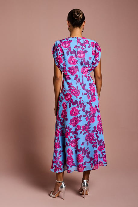 Petite Short Sleeve Chiffon Midi Dress - Image 3