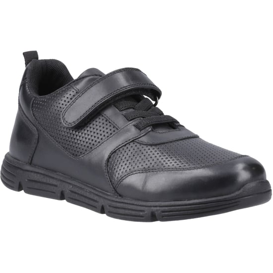 Hush Puppies Alfie Bungee Jnr Skor I Svart Från Läder Pojks - Image 1