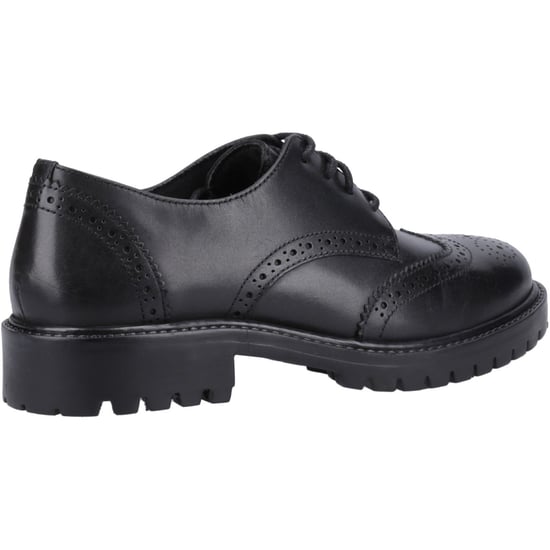 Hush Puppies Athena Senior Läderflickors Svarta Brogues - Image 2