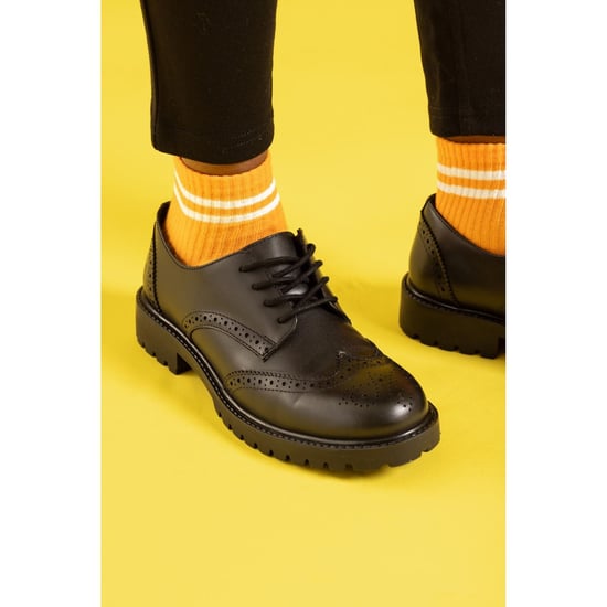 Hush Puppies Athena Senior Läderflickors Svarta Brogues - Image 6