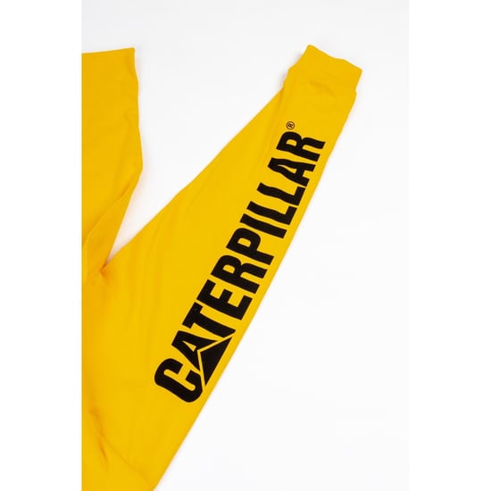 Caterpillar Trademark Banner Long Sleeve Cotton Men's Yellow T-Shirt - Image 6