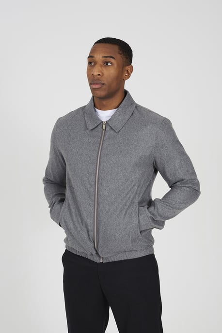 Grey Harrington Style Zip Through Jacket - Image 1