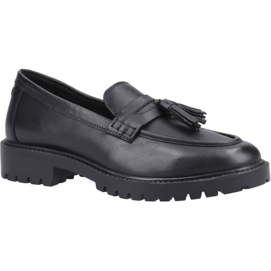 Hush Puppies Abigail Senior Flickors Svarta Mockasiner I Läder - Image 1