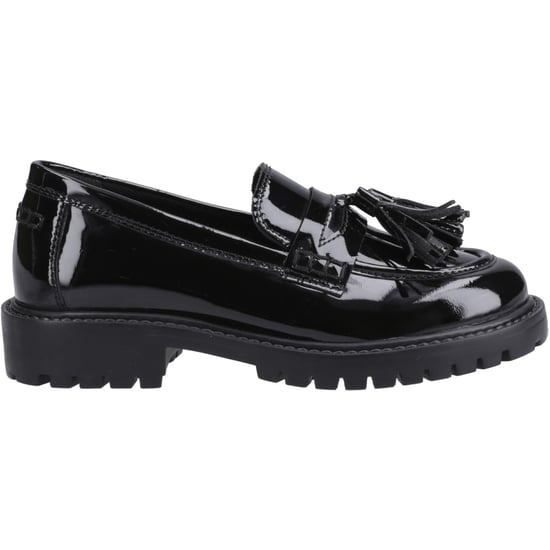 Hush Puppies Abigail Patent Senior Flickors Svarta Mockasiner I Läder - Image 5