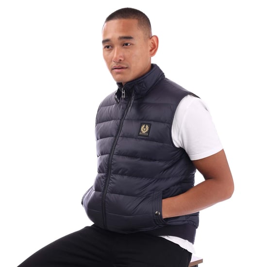 Men's Belstaff Circuit Gilet in Navy - Image 4