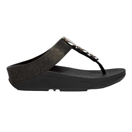 Fit Flop Womens/Ladies Halo Shimmer Toe Post Sandals (Black) - Image 1