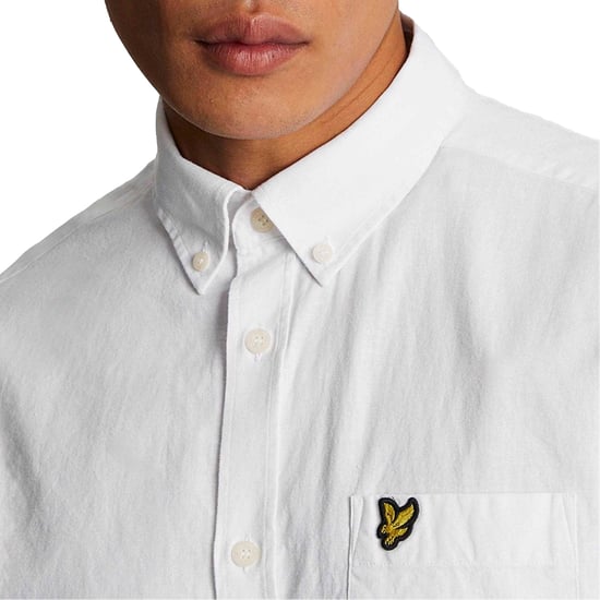 Lyle & Scott Heren Knoop-overhemd Katoen Linnen (Wit) - Image 3