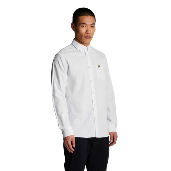Lyle & Scott Heren Knoop-overhemd Katoen Linnen (Wit) - Image 5