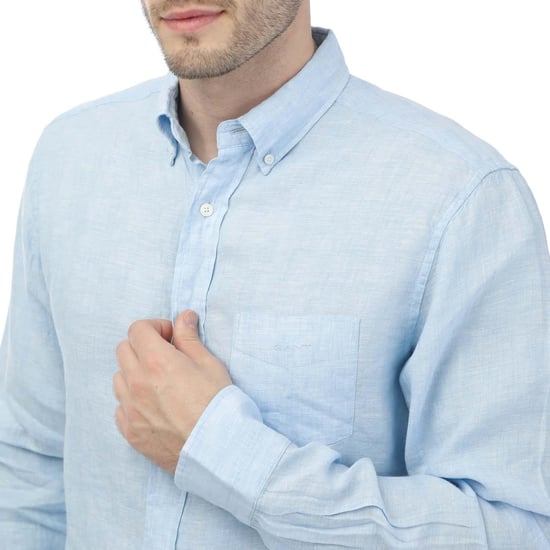 Gant Heren Linnen Normaal Overhemd (Blauw) - Image 3