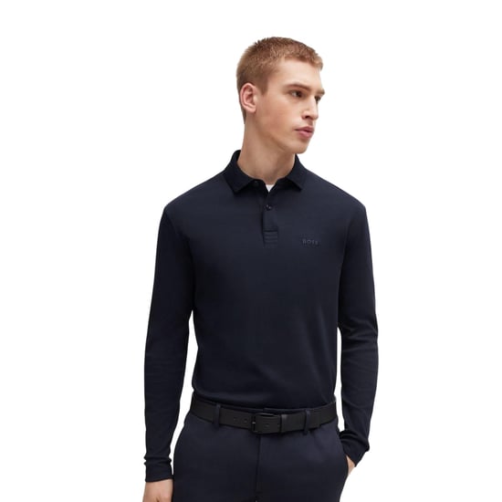 Boss Heren Pirol Poloshirt Met Lange Mouwen (Donkerblauw) - Image 4