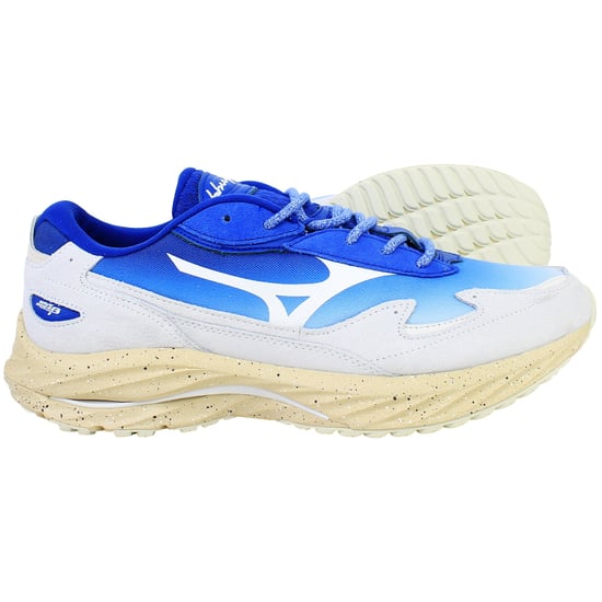 Mizuno x Hiroshi Nagai Wave Rider Beta Mens Blue Trainers - Image 4
