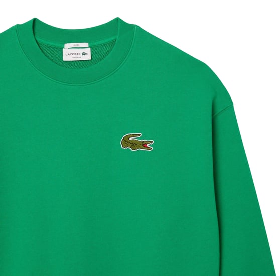 Lacoste Unisex Fleece Loose Fit Sweatshirt met accenten voor volwassenen (Groen) - Image 3
