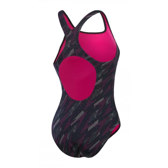 Speedo Dames/Dames Hyperboom Medalist All-Over Print Eendelig Zwempak (Zwart/roze) - Image 2