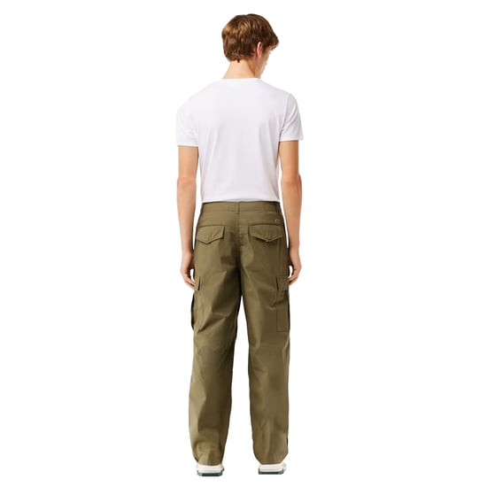 Lacoste Mens Multi Pocket Straight Cargo Trousers (Green) - Image 2