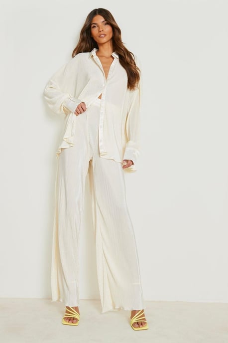 Premium Plisse Flared Hem Trousers - Image 1