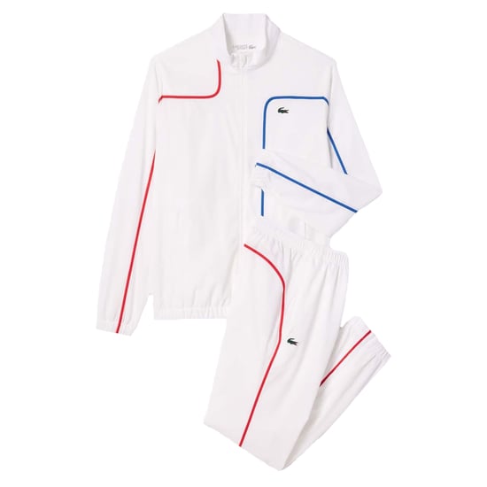 Lacoste Heren Kleurblok Tennis Trainingspak (Wit) - Image 1
