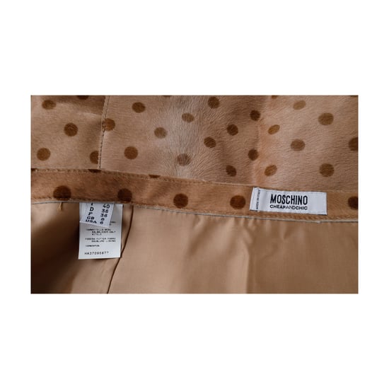 Moschino Cheap and Chic Polkadot Geprinte Kalfsleren Rok - '10s - Image 6
