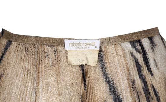 Roberto Cavalli chiffon-tule met luipaardprint geplooide rok-'00s - Image 3