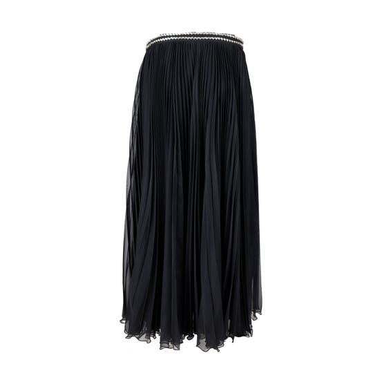 Prada Steen Versierde Plissé Rok - '10s - Image 2