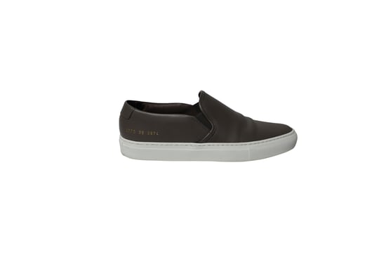 Common Projects Tournament Slip-On Sneakers i grått läder - Image 1