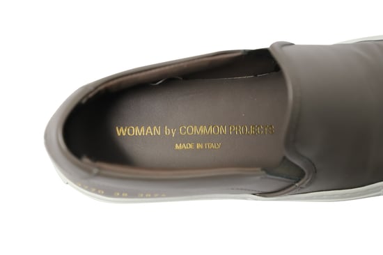 Common Projects Tournament Slip-On Sneakers i grått läder - Image 6