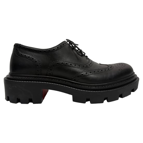 Christian Louboutin College Derby Shoes in Black Calf Leather - Image 1
