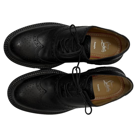 Christian Louboutin College Derby Shoes in Black Calf Leather - Image 6