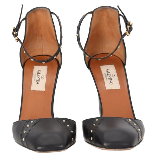 Valentino Studded Ankle Strap Pumps in Black Leather - Image 2