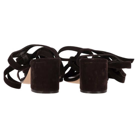 Gianvito Rossi Strappy Block-Heel Sandals in Brown Suede - Image 5