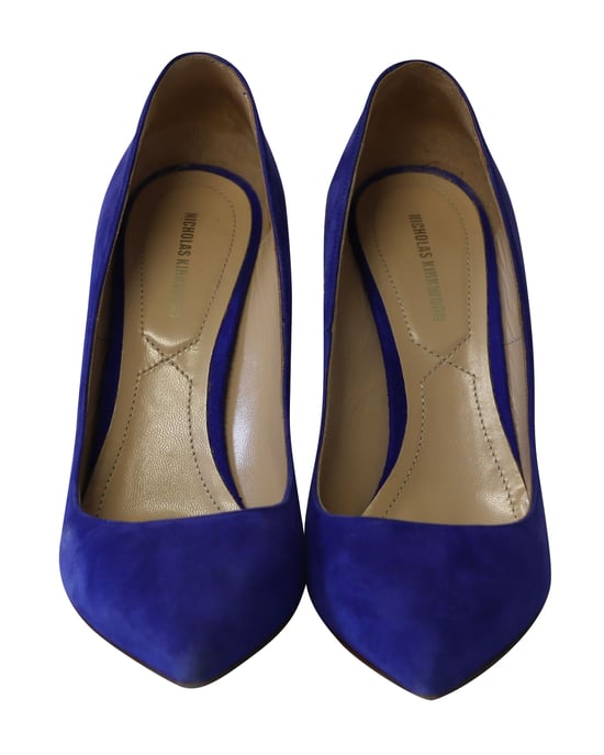 Nicholas Kirkwood Puntige Hakken in Blauwe Suède - Image 2