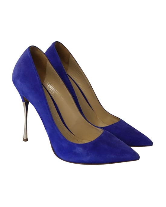 Nicholas Kirkwood Puntige Hakken in Blauwe Suède - Image 3