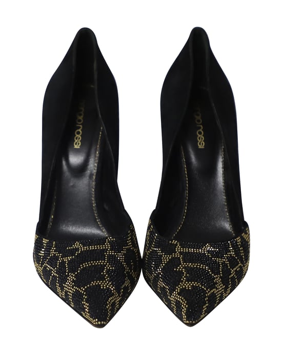 Sergio Rossi Animal Print Embedded Pumps in Multicolor Crystal - Image 2