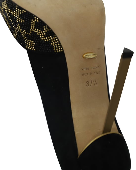 Sergio Rossi Animal Print Embedded Pumps in Multicolor Crystal - Image 6