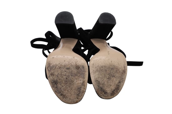 Gianvito Rossi Netley Mews Heeled Sandals in Black Suede - Image 6