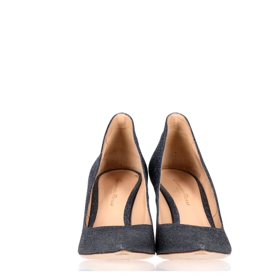 Gianvito Rossi Ellipsis 85 Pumps in Navy Blue Glitter - Image 2