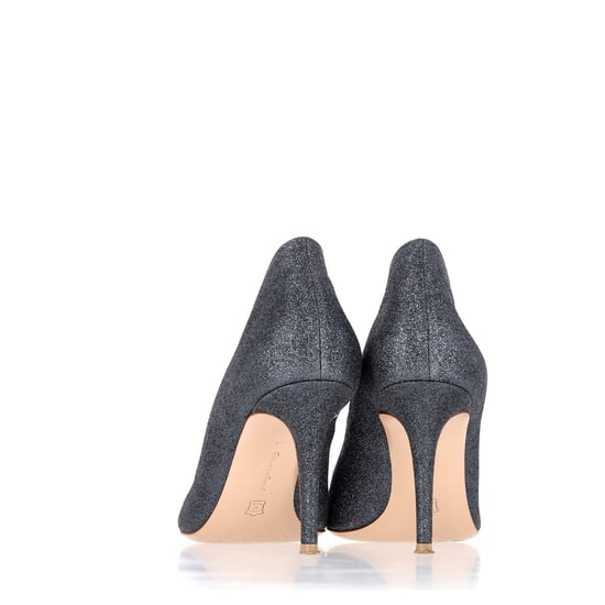 Gianvito Rossi Ellipsis 85 Pumps in Navy Blue Glitter - Image 4