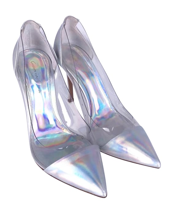 Gianvito Rossi Plexi Laser Pumps in Silver Patent - Image 2