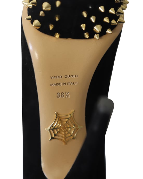 Charlotte Olympia Dolly Studs Embellished Pumps in Black Suede - Image 6