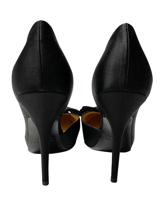 Lanvin Strik Pumps 120 in Zwart Satijnleer - Image 4
