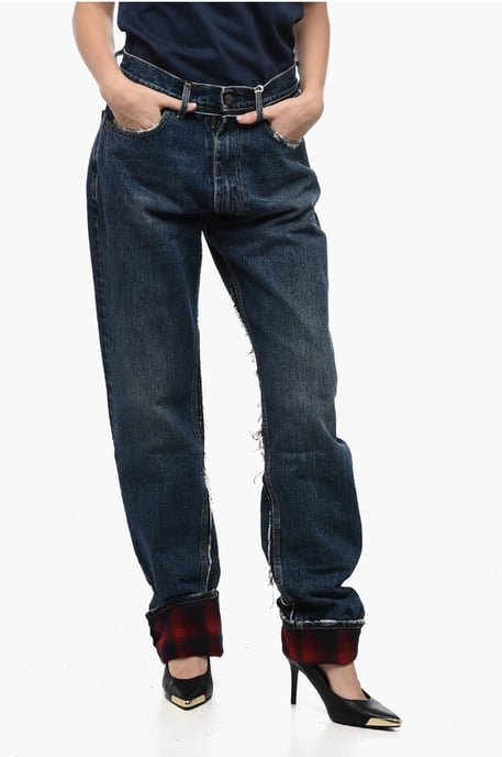 MM8 PENDLETON Blå jeans med hög midja och ullfåll - Image 1