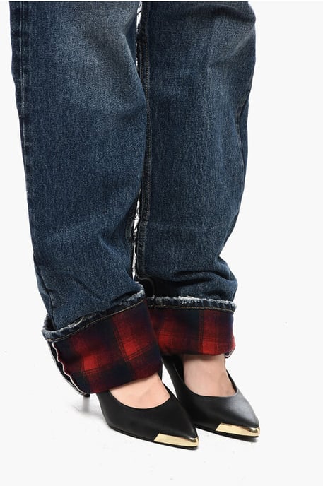 MM8 PENDLETON Blå jeans med hög midja och ullfåll - Image 4