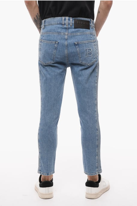Tapered Fit jeans met details aan de zijkanten 17 cm in blauw - Image 2