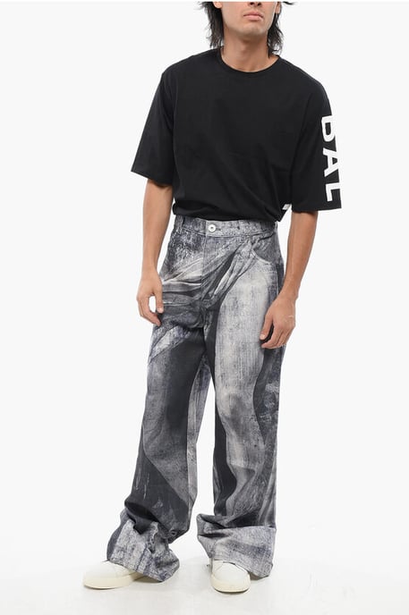 Lösa jeans med statytryck 38 cm i blått, grått - Image 3
