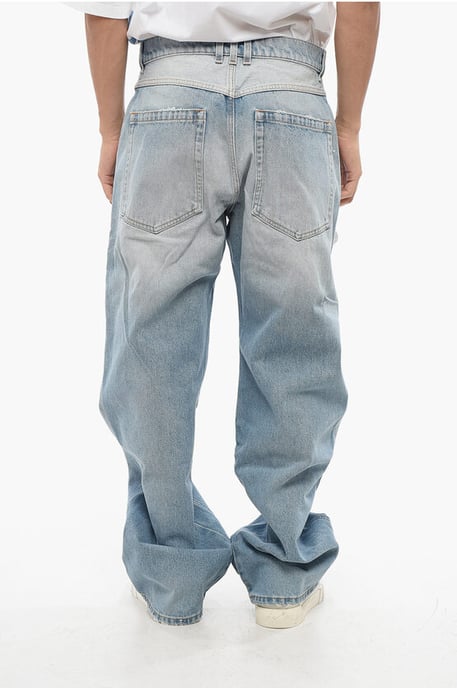 Lösa jeans med kontrasterande detaljer 26 cm i blått - Image 2