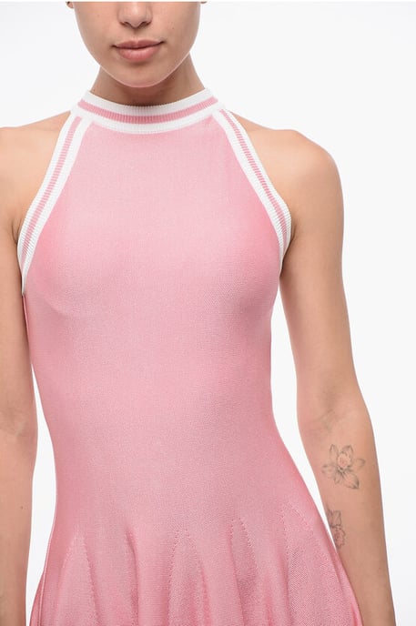 Sleeveless Flared Skater Dress in Pink - Image 3