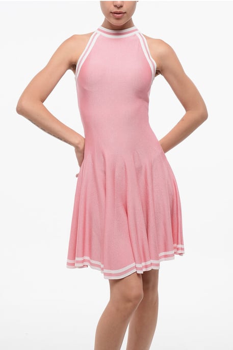 Sleeveless Flared Skater Dress in Pink - Image 4