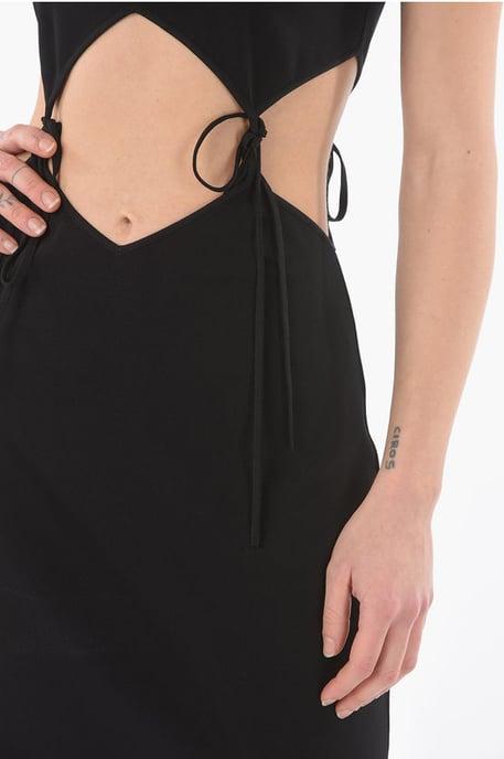 Mini Dress with Cut Out Detail with Laces in Black - Image 3