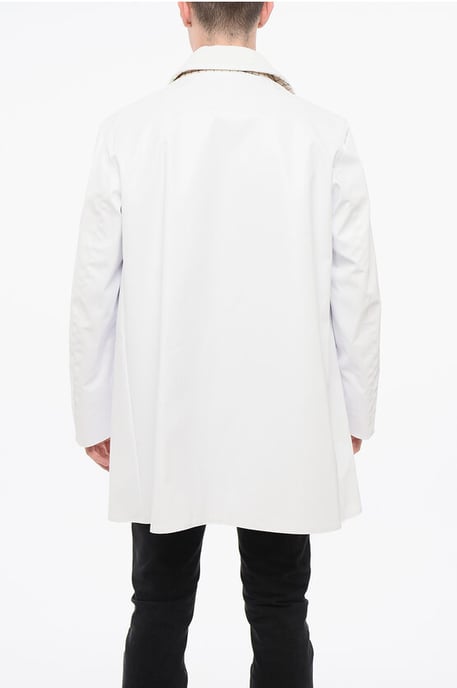 MM14 Waterdichte trenchcoat met fluwelen kraag in wit - Image 2