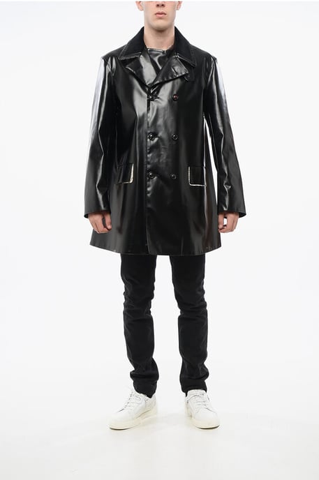 MM4 MM14 Waterdichte trenchcoat met fluwelen kraag in zwart - Image 4