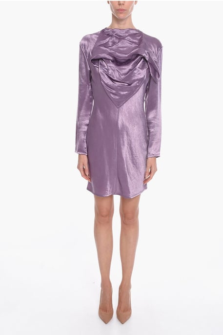 Satin BANDANA Midi Dress in Violet - Image 1